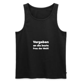 Pardonné à la meilleure femme - Débardeur bio Premium Homme - noir - Devant - AI Model Male 178 light (178cm)