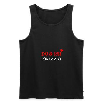 Du und Ich Liebe Herz für immer - Männer Premium Bio Tank Top - Schwarz - Vorne - Michal (187cm)
