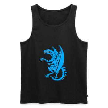blue dragon t shirt dragon blue mythical creature - Men's Premium Organic Tank Top - black - Front - AI Model Male 178 light (178cm)