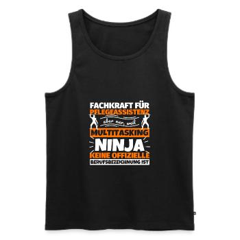 Fachkraft für Pflegeassistenz - Männer Premium Bio Tank Top - Schwarz - Vorne - Michal (187cm)