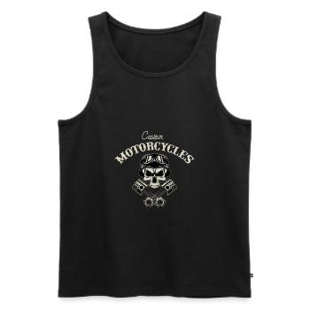 Skull Biker Motorräder - Männer Premium Bio Tank Top - Schwarz - Vorne - Michal (187cm)