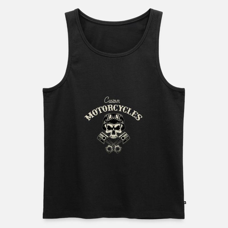 Skull Biker Motorräder - Männer Premium Bio Tank Top - Schwarz