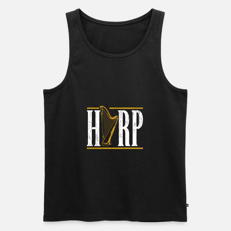 Harfe - Männer Premium Bio Tank Top - Schwarz