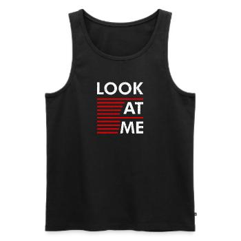 Statement Look At Me - Men's Premium Organic Tank Top - black - Front - AI Model Male 178 light (178cm)