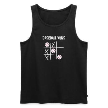 Le baseball remporte le sport Tic Tac Toe - Débardeur bio Premium Homme - noir - Devant - Michal (187cm)