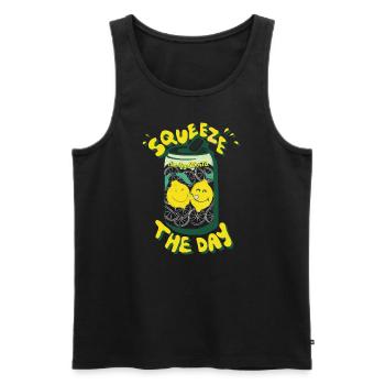SmileyWorld Getränk Mit Smiley-Zitronen - Männer Premium Bio Tank Top - Schwarz - Vorne - Michal (187cm)