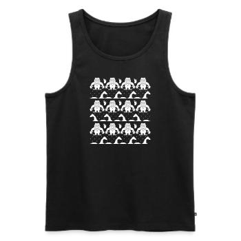 Yeti et Loch Ness Monster Pull de Noël moche - Débardeur bio Premium Homme - noir - Devant - Michal (187cm)