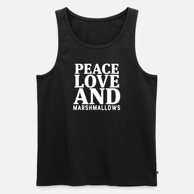 Peace Love And Marshmallows - Männer Premium Bio Tank Top - Schwarz