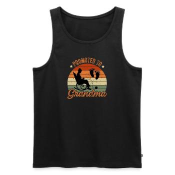 Promoted to Grandma - Befördert zur Oma - Männer Premium Bio Tank Top - Schwarz - Vorne - Michal (187cm)