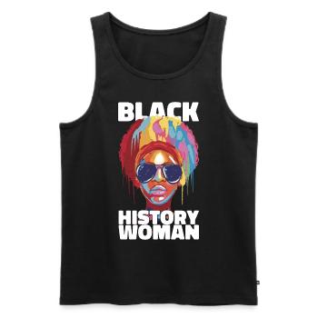 Cadeau de femme de l’histoire des Noirs - Débardeur bio Premium Homme - noir - Devant - Michal (187cm)