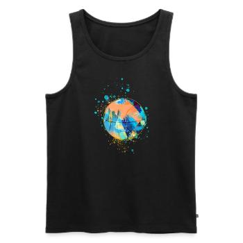 basketball,game,graffiti,painting,colorful - Men's Premium Organic Tank Top - black - Front - AI Model Male 178 light (178cm)