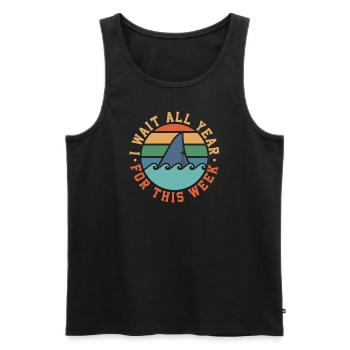 Ich warte das ganze Jahr auf diese Woche - Männer Premium Bio Tank Top - Schwarz - Vorne - Michal (187cm)