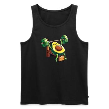 Avocado Gewichtheber Bodybuilder - Männer Premium Bio Tank Top - Schwarz - Vorne - AI Model Male 178 light (178cm)
