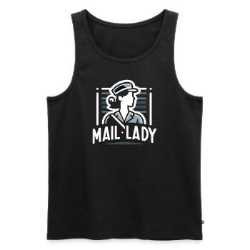 Postfrau - Männer Premium Bio Tank Top - Schwarz - Vorne - Michal (187cm)