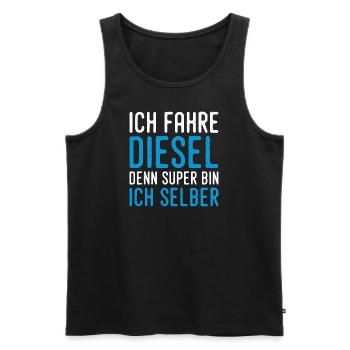 I drive diesel because I'm super myself - Men's Premium Organic Tank Top - black - Front - Michal (187cm)