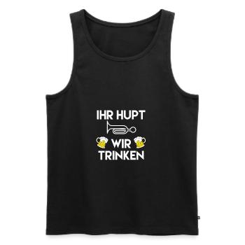 Trinkspiel Ihr hupt wir trinken - Männer Premium Bio Tank Top - Schwarz - Vorne - AI Model Male 178 light (178cm)