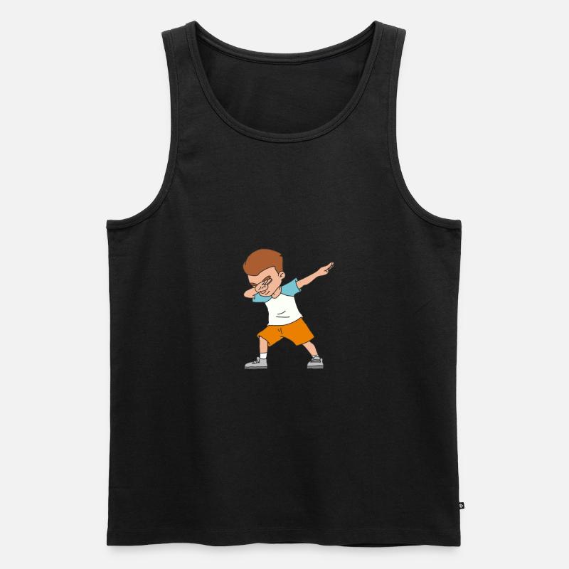 Dabbing boy - Männer Premium Bio Tank Top - Schwarz