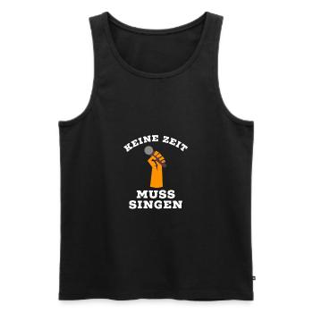 Singen - Männer Premium Bio Tank Top - Schwarz - Vorne - AI Model Male 178 light (178cm)