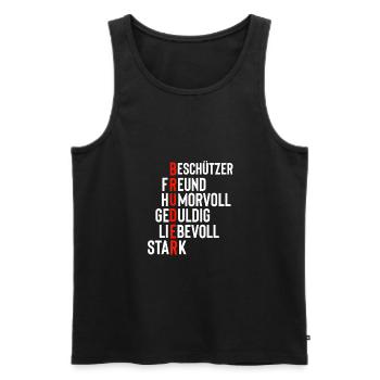 Bruder - Männer Premium Bio Tank Top - Schwarz - Vorne - AI Model Male 178 light (178cm)