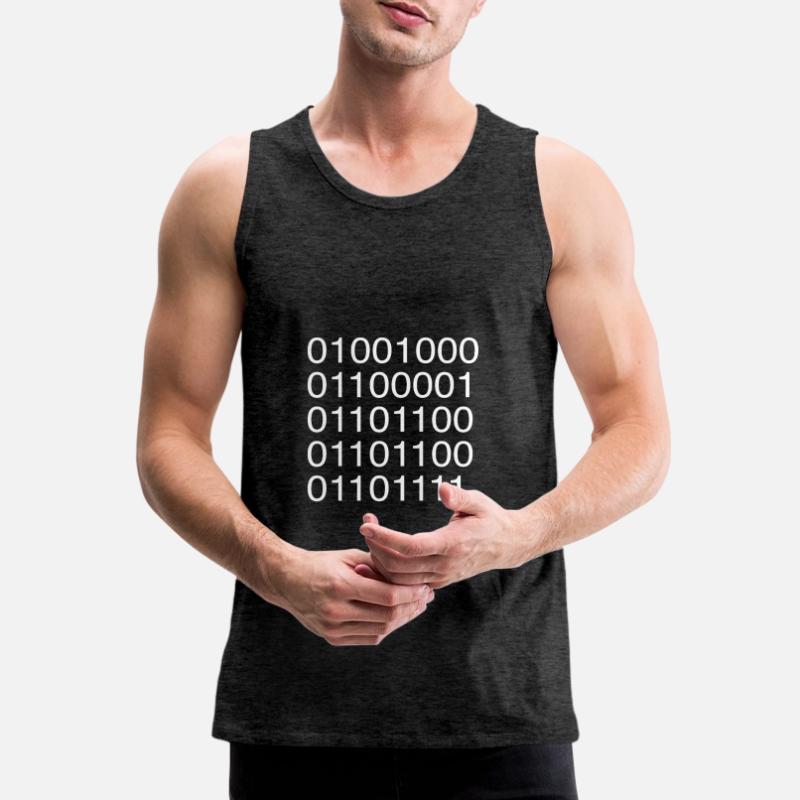 Computer scientist ASCII code binary Men's Premium Organic Tank Top