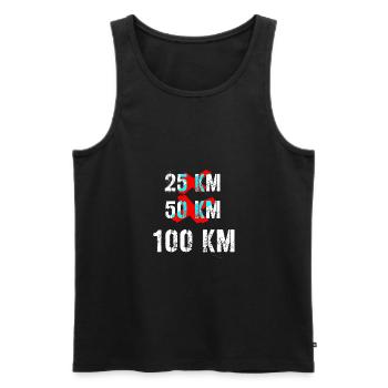 100 km Wandern Laufen - Männer Premium Bio Tank Top - Schwarz - Vorne - AI Model Male 178 light (178cm)