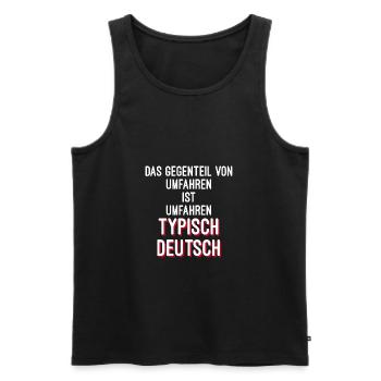 Wortwitz umfahren Deutsch - Männer Premium Bio Tank Top - Schwarz - Vorne - AI Model Male 178 light (178cm)