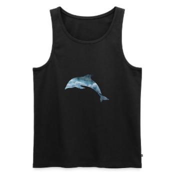 Delphin Meer - Männer Premium Bio Tank Top - Schwarz - Vorne - Michal (187cm)