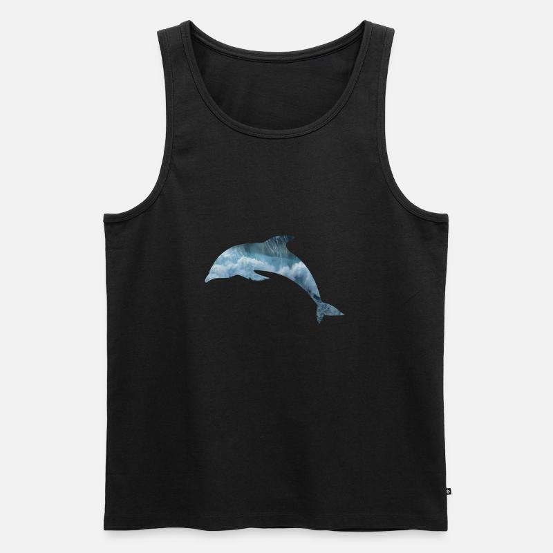 Delphin Meer - Männer Premium Bio Tank Top - Schwarz