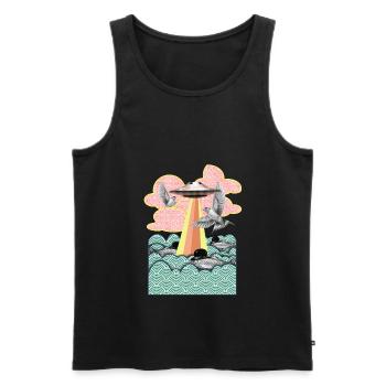 Flamingo - Männer Premium Bio Tank Top - Schwarz - Vorne - AI Model Male 178 light (178cm)