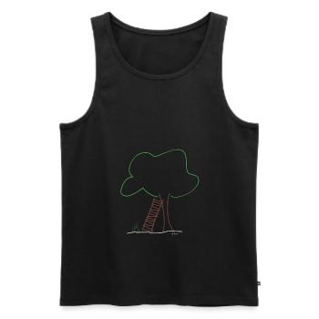 Grenouilles échelle arbre, nature écologique météo - Débardeur bio Premium Homme - noir - Devant - Michal (187cm)
