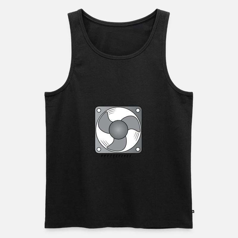 Lüfter mit Untertitel - Männer Premium Bio Tank Top - Schwarz