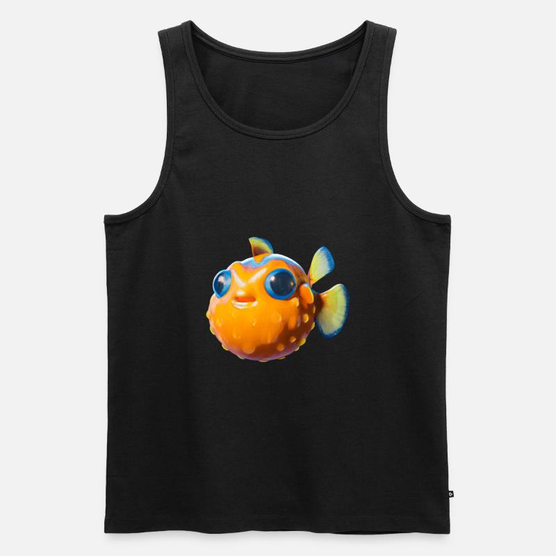 Süßer Kugelfisch - Männer Premium Bio Tank Top - Schwarz