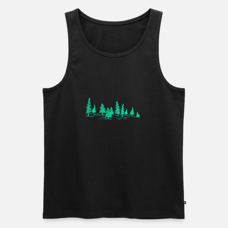 Tannen - Männer Premium Bio Tank Top - Schwarz