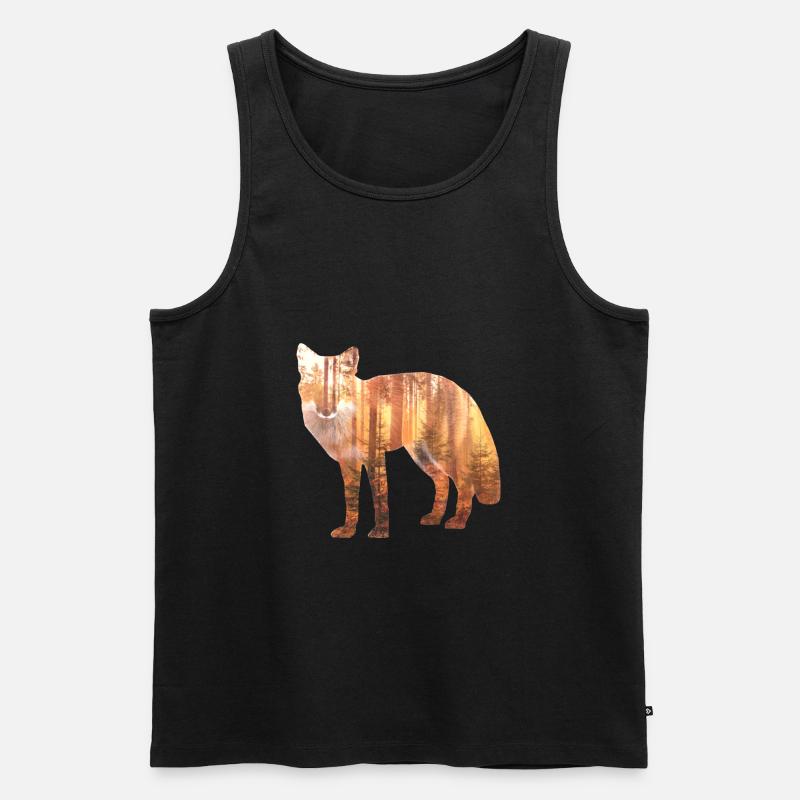Fuchs Wald Geschenk Geschenkidee - Männer Premium Bio Tank Top - Schwarz