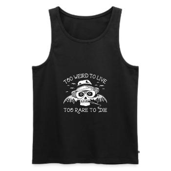 Hunter S. Thompson Comic Style Geek Gift Shirt - Men's Premium Organic Tank Top - black - Front - AI Model Male 178 light (178cm)