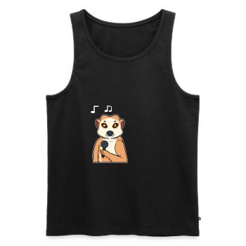 Meerkat singt Sänger Gift - Männer Premium Bio Tank Top - Schwarz - Vorne - AI Model Male 178 light (178cm)