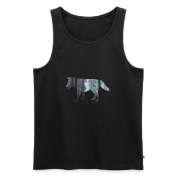 loup - Débardeur bio Premium Homme - noir - Devant - Michal (187cm)