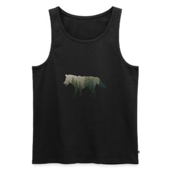 Eis Wolf - Männer Premium Bio Tank Top - Schwarz - Vorne - Michal (187cm)