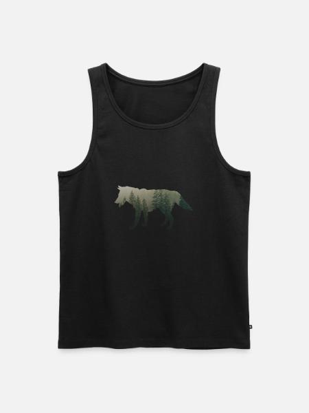 Eis Wolf - Männer Premium Bio Tank Top - Schwarz