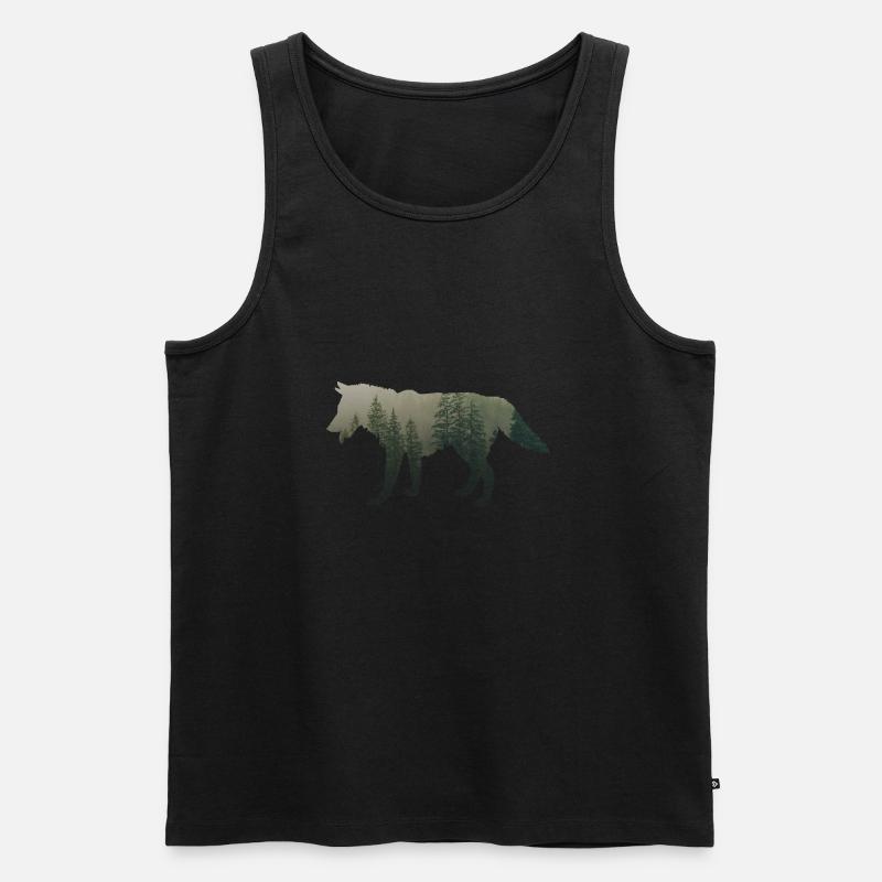Eis Wolf - Männer Premium Bio Tank Top - Schwarz