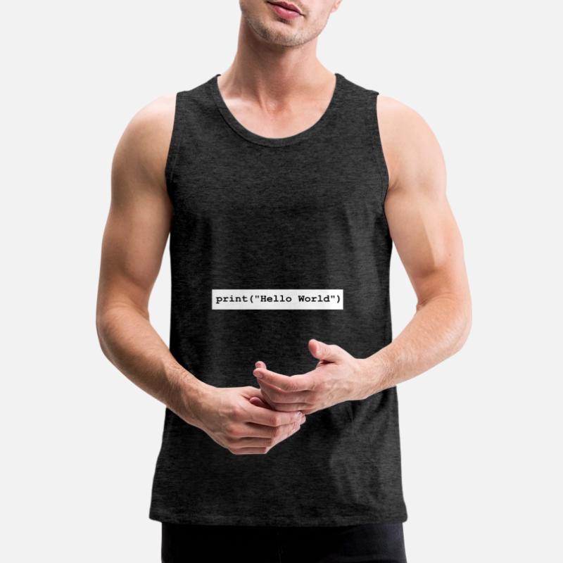 Hello World Python Entwickler Programm Geschenk Männer Premium Bio Tank Top