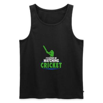 Cadeau de cricket drôle de cricket - Débardeur bio Premium Homme - noir - Devant - AI Model Male 178 light (178cm)