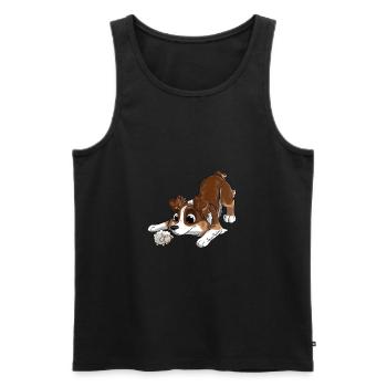 Der süßeste australische Schäferhund - Männer Premium Bio Tank Top - Schwarz - Vorne - AI Model Male 178 light (178cm)