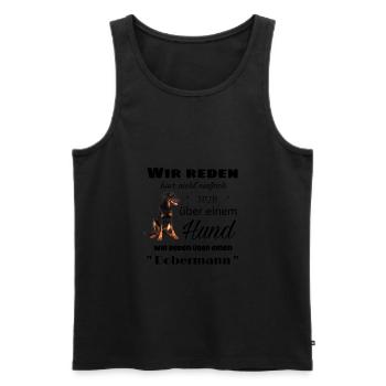 Dobermann Shirt - Hund - Männer Premium Bio Tank Top - Schwarz - Vorne - Michal (187cm)