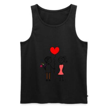 Miel de la Saint-Valentin - Débardeur bio Premium Homme - noir - Devant - AI Model Male 178 light (178cm)
