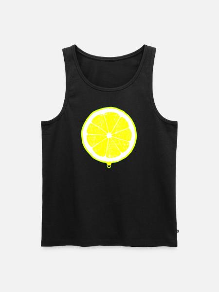 Zitrone mit Tropfen - Männer Premium Bio Tank Top - Schwarz