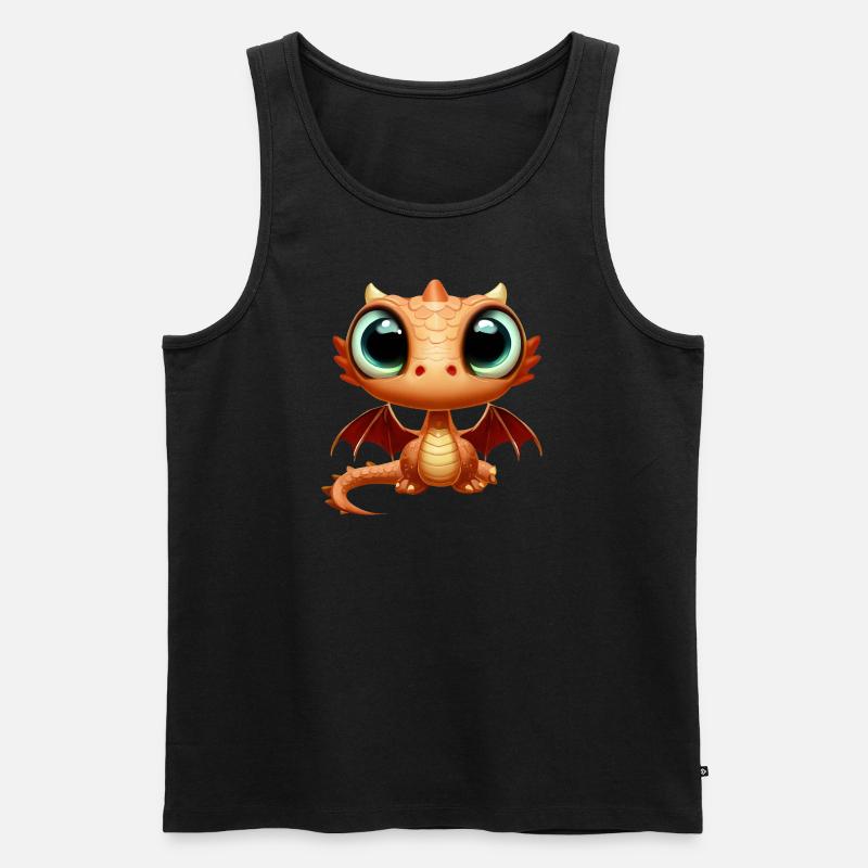 Großäugiger Drache - Männer Premium Bio Tank Top - Schwarz
