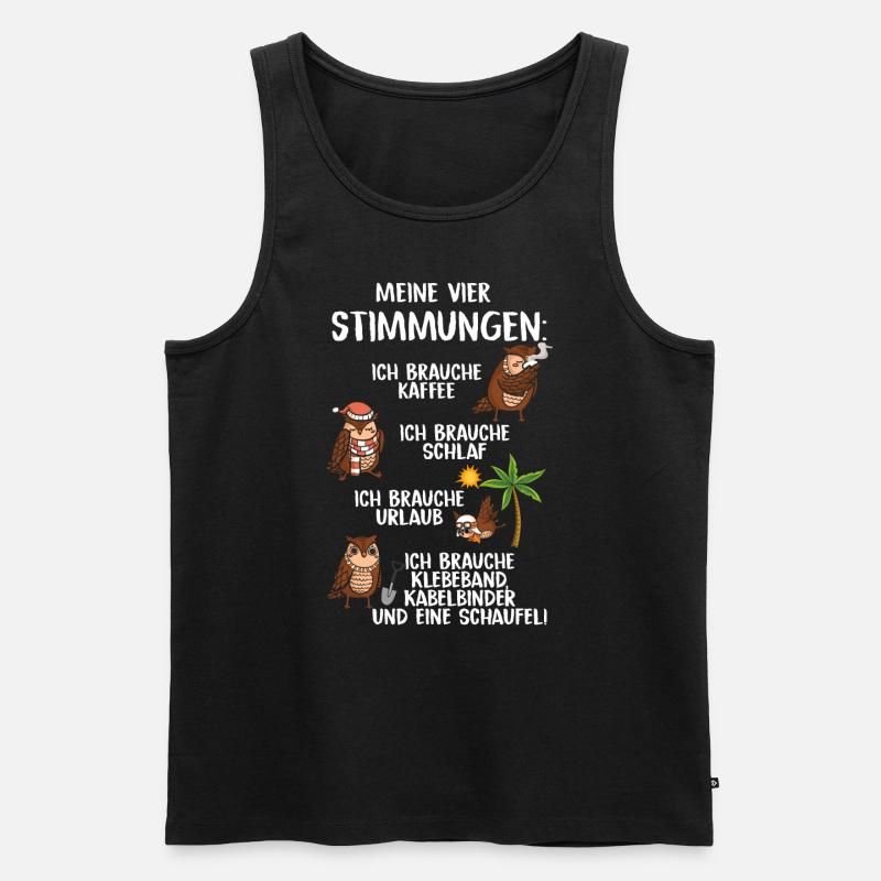 Meine Vier Stimmungen - Männer Premium Bio Tank Top - Schwarz