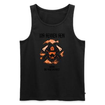 Feuerwehrmann. Feuerwehrfrau Lustige Geschenkidee - Männer Premium Bio Tank Top - Schwarz - Vorne - Michal (187cm)