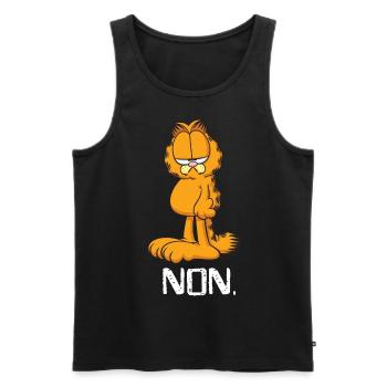 Garfield Non - Men's Premium Organic Tank Top - black - Front - AI Model Male 178 light (178cm)